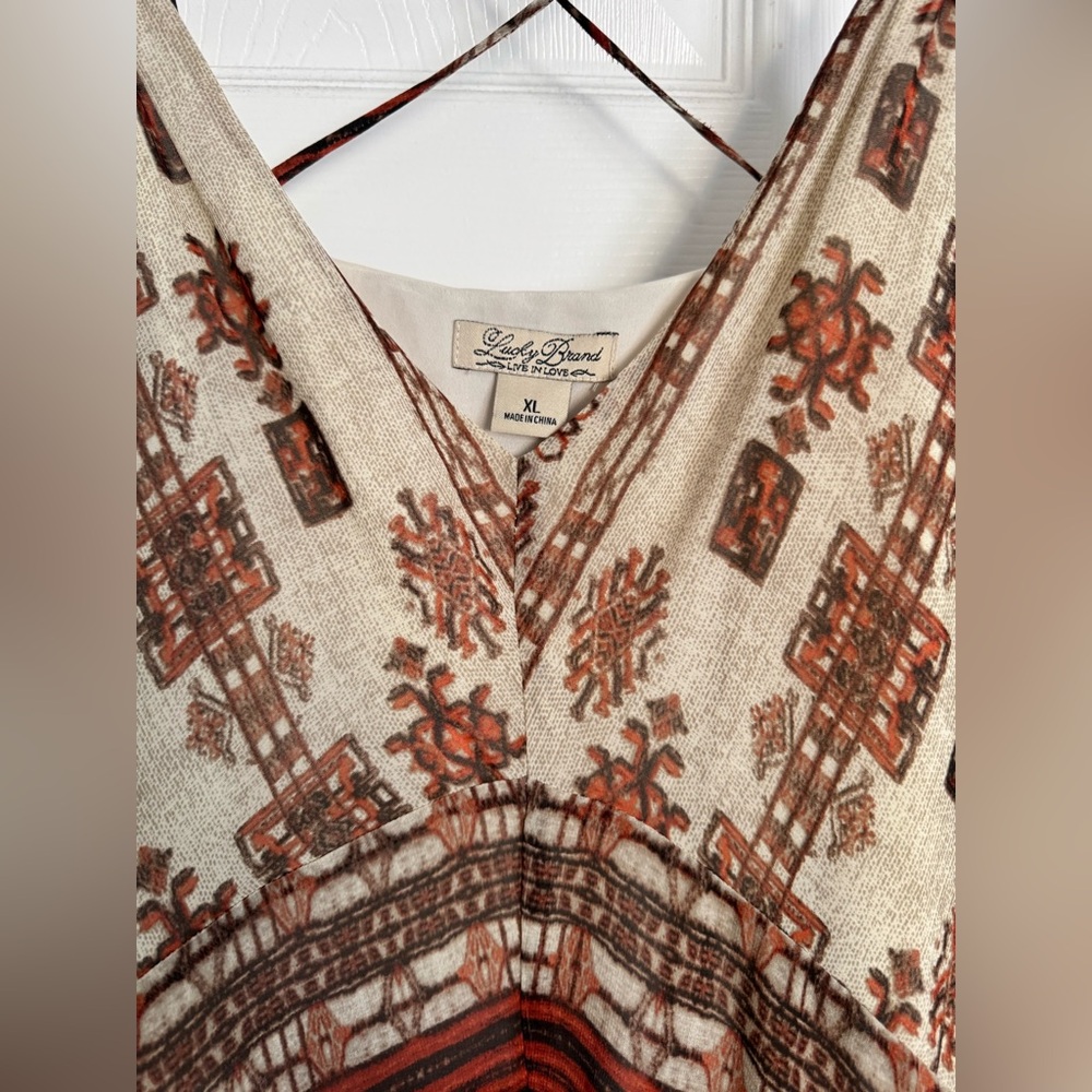 Lucky Brand Dress in Cream and Brown - Picture 6 of 8